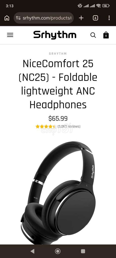 Tai nghe Srhythm NC25 Đen. Mua bán Tivi, Âm thanh tại Quận Bình Thạnh Tp Hồ Chí Minh được đăng bởi Long nguyễn hình 1