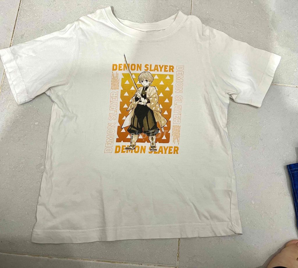 Áo thun bé hiệu Gu auth Demon Slayer size 140