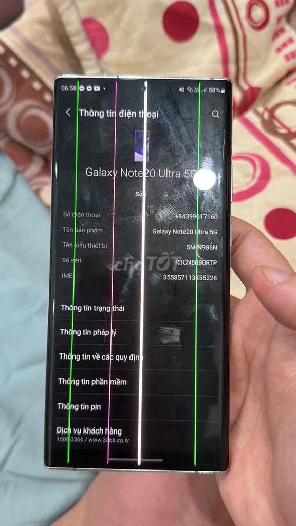 Samsung Galaxy Note20 Ultra 5G Trắng Màn hình sọc. Mua bán Điện thoại tại Quận Cầu Giấy Hà Nội được đăng bởi Tên chưa cung cấp hình 1