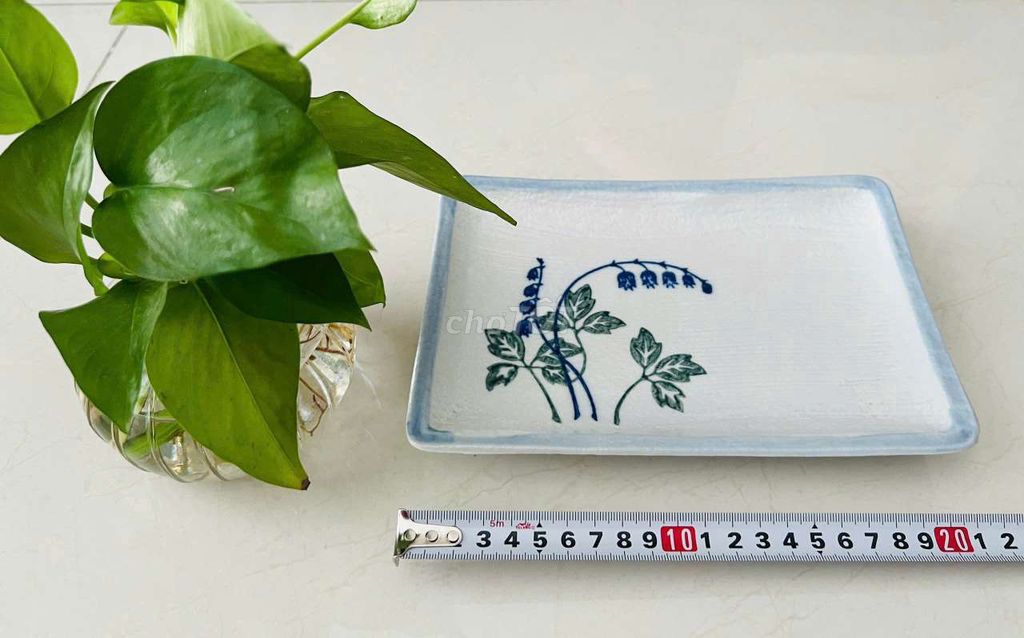 et 2 đĩa gốm Nhật chữ nhật viền xanh nhạt hoài cổ. Mua bán Dụng cụ nhà bếp tại Quận 6 Tp Hồ Chí Minh được đăng bởi Daivan hình 1