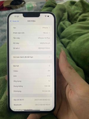 iPhone 14 plus qt mỹ 128gb đẹp k vết xước full cn. Mua bán Điện thoại tại Quận Thanh Xuân Hà Nội được đăng bởi Sơn Tùng