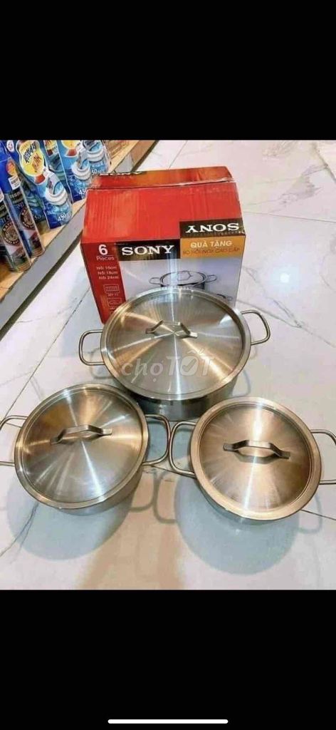 ❌BỘ NỒI SONY INOX XỊN XÒ lắm luôn