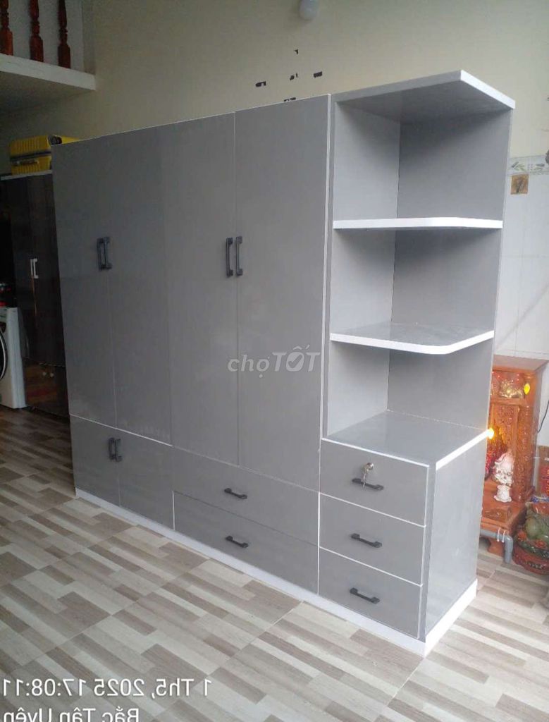 TỦ NHỰA ĐÀI LOAN 4 CÁNH 1 KỆ MÀU XÁM . Mua bán Tủ, kệ gia đình tại Quận Gò Vấp Tp Hồ Chí Minh được đăng bởi Tủ nhựa đài loan hoàng quân hình 1
