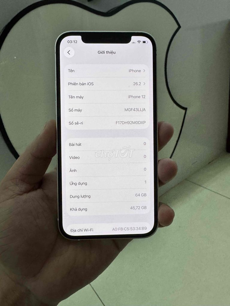 Apple iPhone 12 64GB Bạc. Bán hay gl. Mua bán Điện thoại tại Thành phố Thủ Dầu Một Bình Dương được đăng bởi iphone giá rẻ hình 1