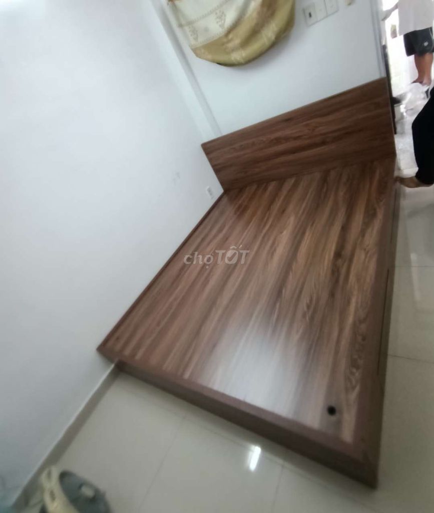 GIƯỜNG HỘP MDF GỖ CÔNG NGHIỆP 1M6*2M CÓ 2 HỘP KÉO