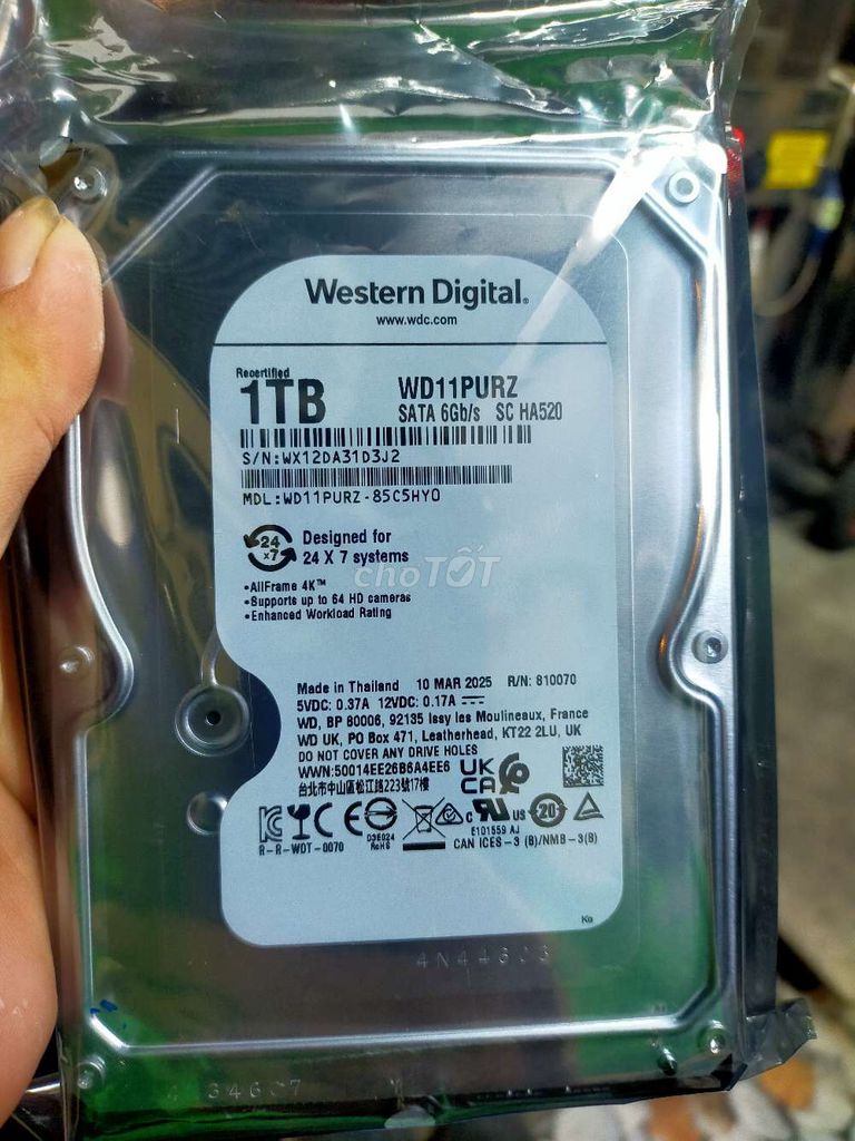 Ổ cứng HDD 1TB WD mới 100%