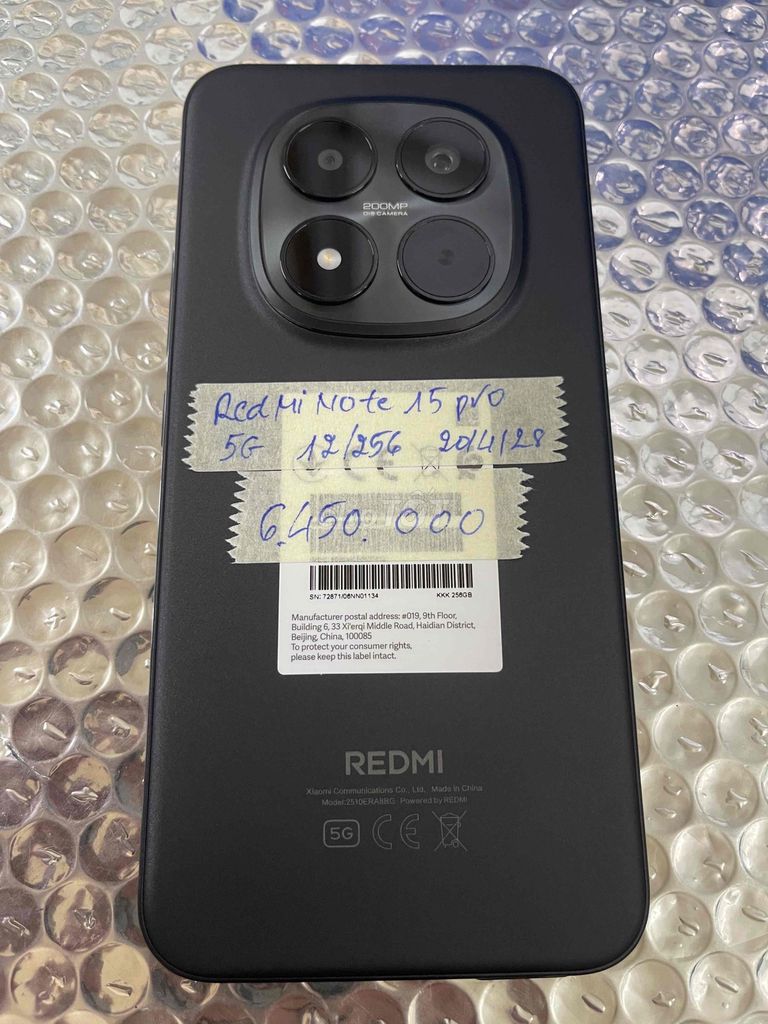 Xiaomi Redmi Note 15 pro+ 5G 12/256gb 99,99%. Mua bán Điện thoại tại Quận Ninh Kiều Cần Thơ được đăng bởi Cầm Đồ Anh Quý hình 1