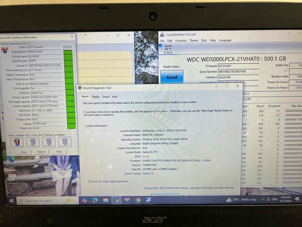Acer Aspire E5-475 i3 gen 6 4GB/500GB Xám. Mua bán Laptop tại Quận Đống Đa Hà Nội được đăng bởi Nam hình 1