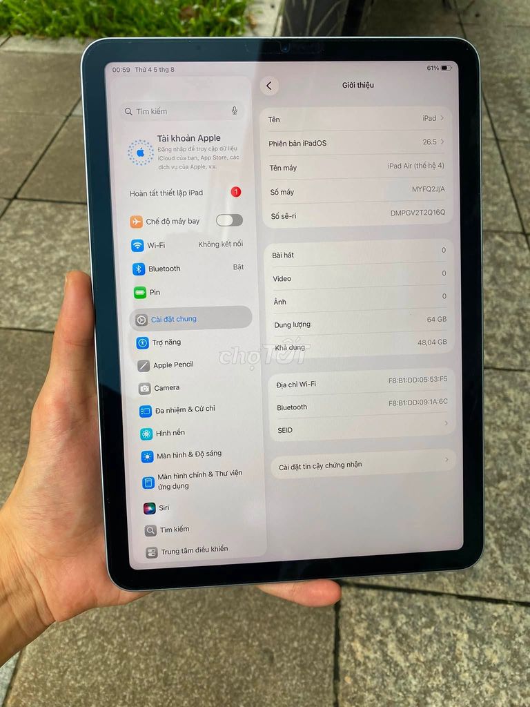 Apple iPad Air 4 Wifi 64GB 84%. Mua bán Máy tính bảng tại Quận 10 Tp Hồ Chí Minh được đăng bởi Hội Đồ Điện Tử hình 1
