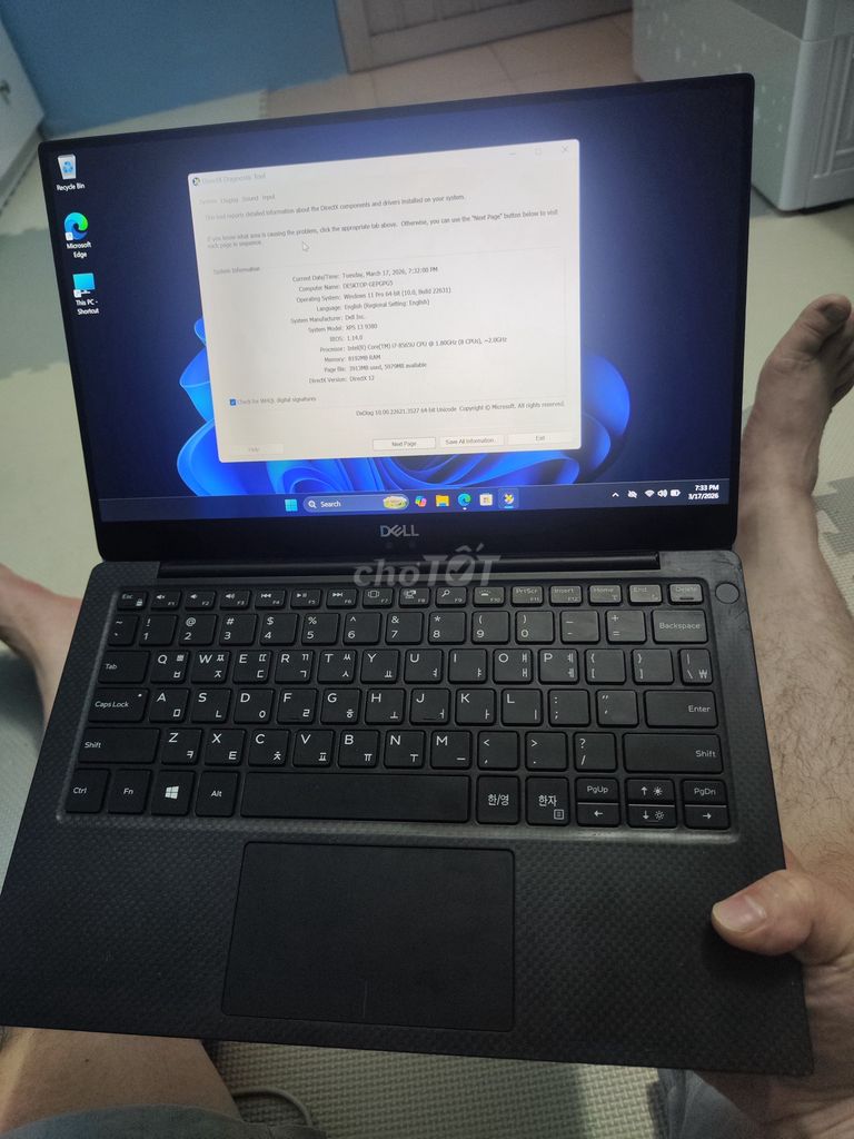 Dell XPS 13 9380 i7-8565u 8/256 13.3 FHD Cảm Ứng. Mua bán Laptop tại Quận Đống Đa Hà Nội được đăng bởi Kiên Lê hình 1