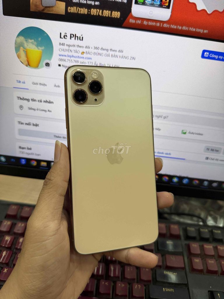Apple iPhone 11 Pro Max 256GB Vàng. Mua bán Điện thoại tại Huyện Đức Hòa Long An được đăng bởi Lê Phú hình 1