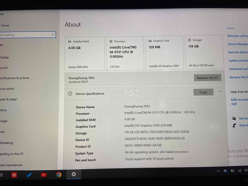 Laptop Toshiba màn hình cảm ứng. Mua bán Laptop tại Thành phố Thủ Đức Tp Hồ Chí Minh được đăng bởi Lê Bi hình 1