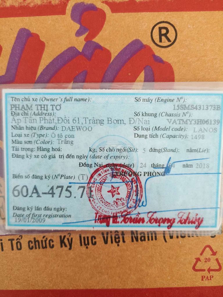 Daewoo Lanos 2004 SX - 100 km. Mua bán Ô tô tại Thành phố Mỹ Tho Tiền Giang được đăng bởi Lữ Minh Thông hình 11