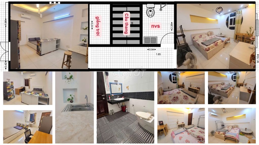 cho thuê 1 căn 2 pn 1 nvs sát cầu chữ Y quận 5