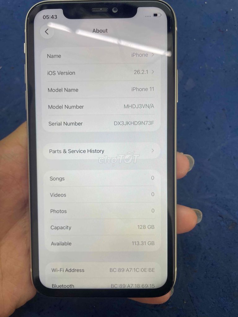 Apple iPhone 11 128GB Trắng Đã dùng. Mua bán Điện thoại tại Thành phố Bà Rịa Bà Rịa - Vũng Tàu được đăng bởi NGUYỄN VŨ HOÀNG NAM hình 1