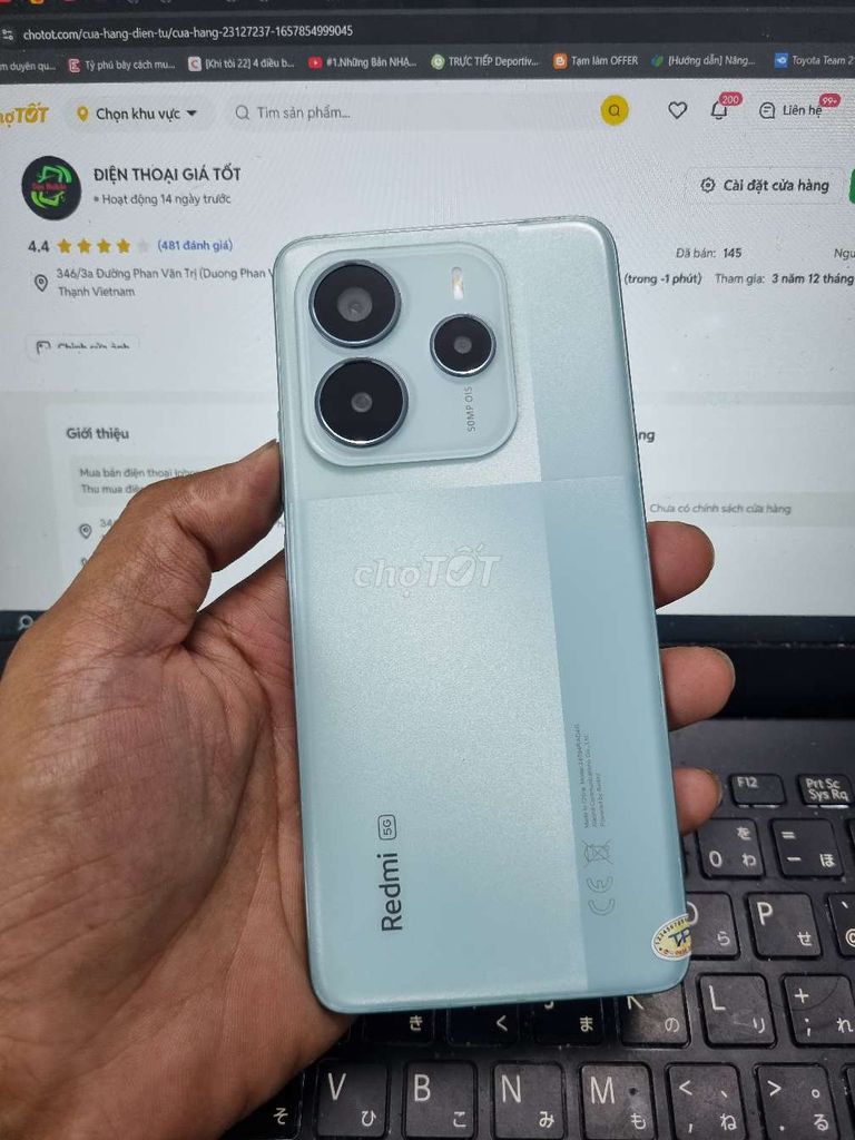 REDMI NOTE 14 5G 8GB.256GB DIMENSITY 7025 ZIN ĐẸP . Mua bán Điện thoại tại Quận Bình Thạnh Tp Hồ Chí Minh được đăng bởi Dân Mobile hình 1