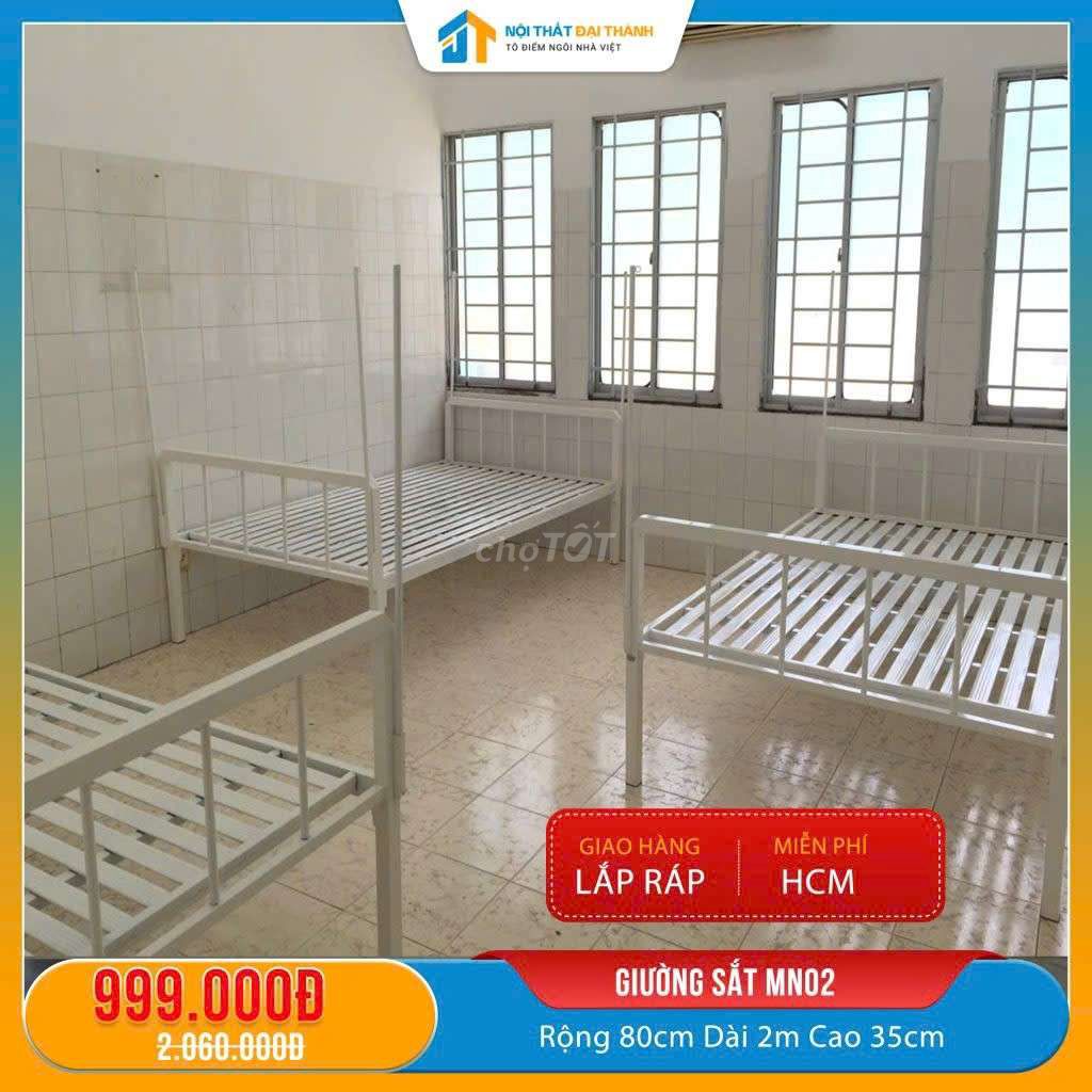 GIƯỜNG SẮT ĐƠNCÔNG NHÂNGIÁ SIÊU RẺGIAO NHANHCẤPTỐC. Mua bán Giường, chăn ga gối nệm tại Quận Tân Phú Tp Hồ Chí Minh được đăng bởi NỘI THẤT ĐẠI THÀNH hình 1