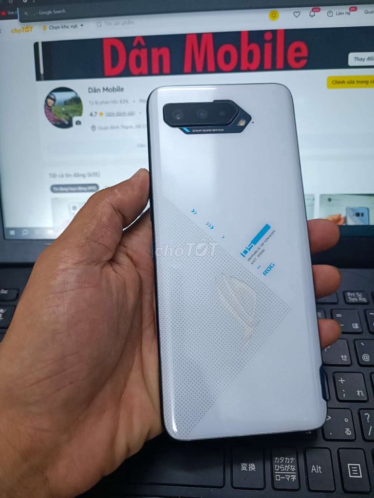 ASUS ROG PHONE 5S 16GB.256GB SNAP 888 PLUS MẠNH MẼ. Mua bán Điện thoại tại Quận Bình Thạnh Tp Hồ Chí Minh được đăng bởi Dân Mobile hình 1