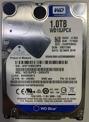Ổ cứng HDD WD Blue 1TB 2.5" WD10JPCX (Laptop)