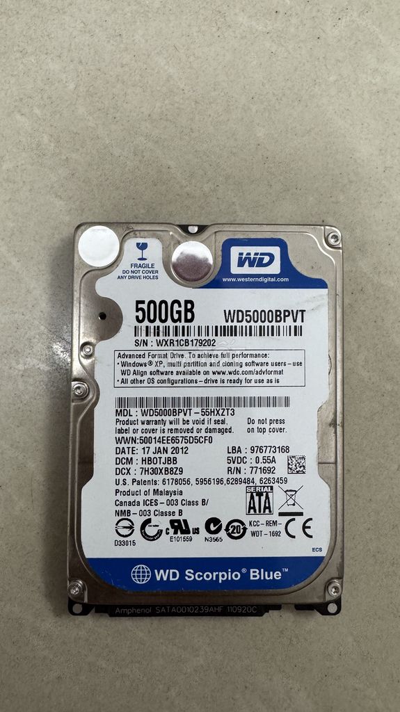 Ổ cứng HDD Western Digital Blue 500GB 2.5 inch. Mua bán Linh kiện (RAM, Card...) tại Quận Bình Tân Tp Hồ Chí Minh được đăng bởi khánh hình 1