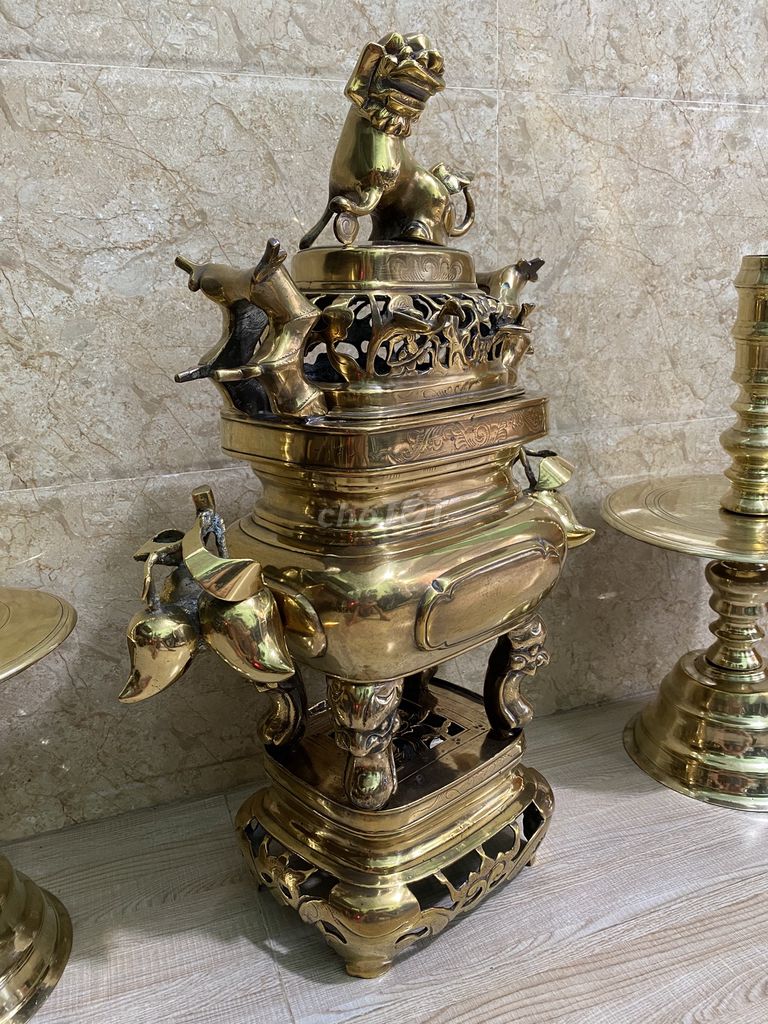 Bộ lư trái đào cổ xưa cao 58 nặng 14 kg 2. Mua bán Đồ sưu tầm, đồ cổ tại Thành phố Thủ Dầu Một Bình Dương được đăng bởi T H D Bao hình 1