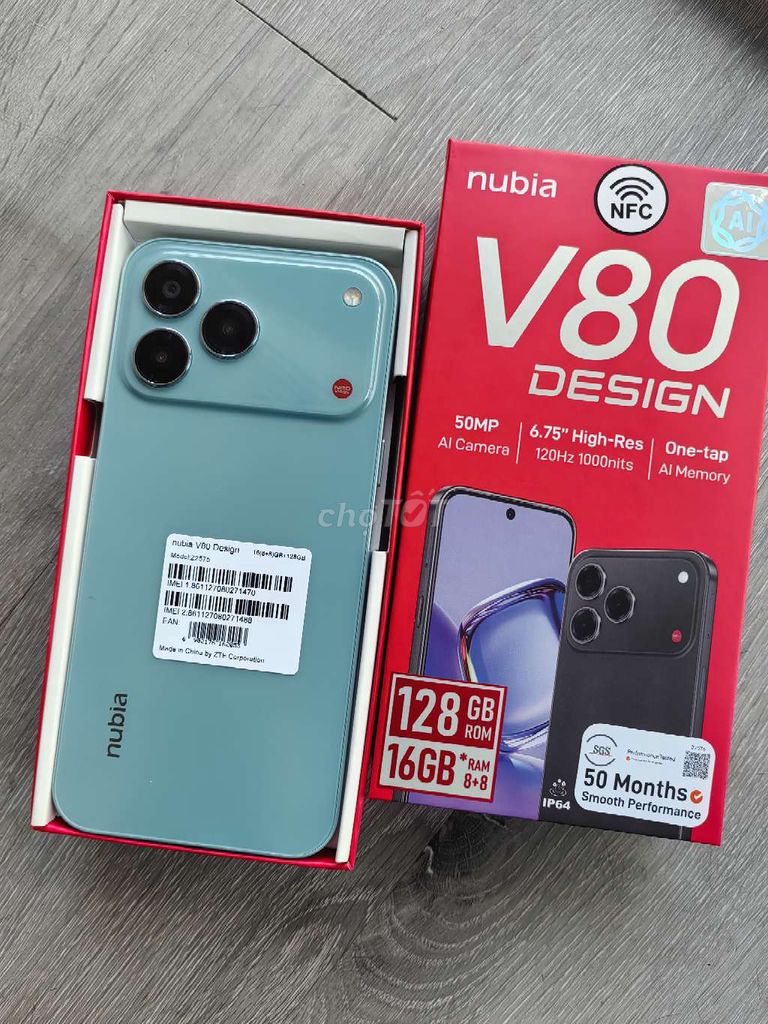 Nubia V80 Design 128GB Xanh. Mua bán Điện thoại tại Quận Cẩm Lệ Đà Nẵng được đăng bởi Chính Mobile hình 1