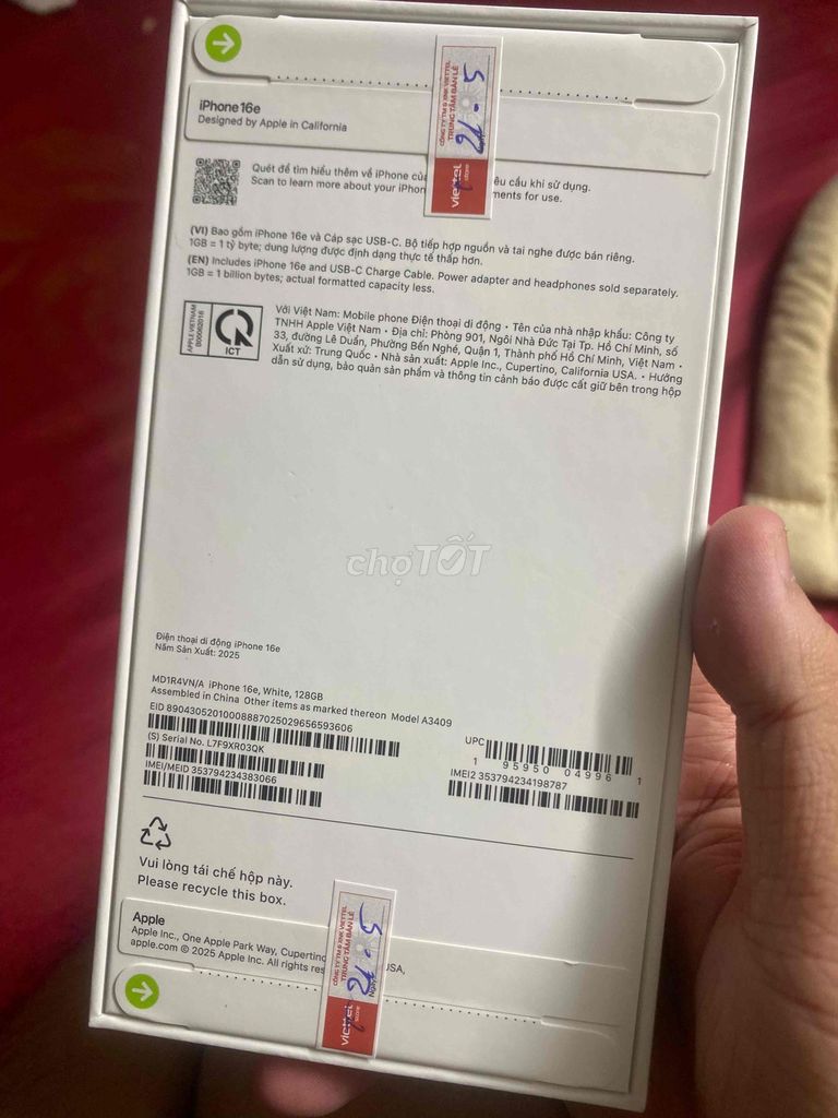 iPhone 16e 128GB Trắng. Mua bán Điện thoại tại Quận Hoàng Mai Hà Nội được đăng bởi Trần Đình Duy hình 1