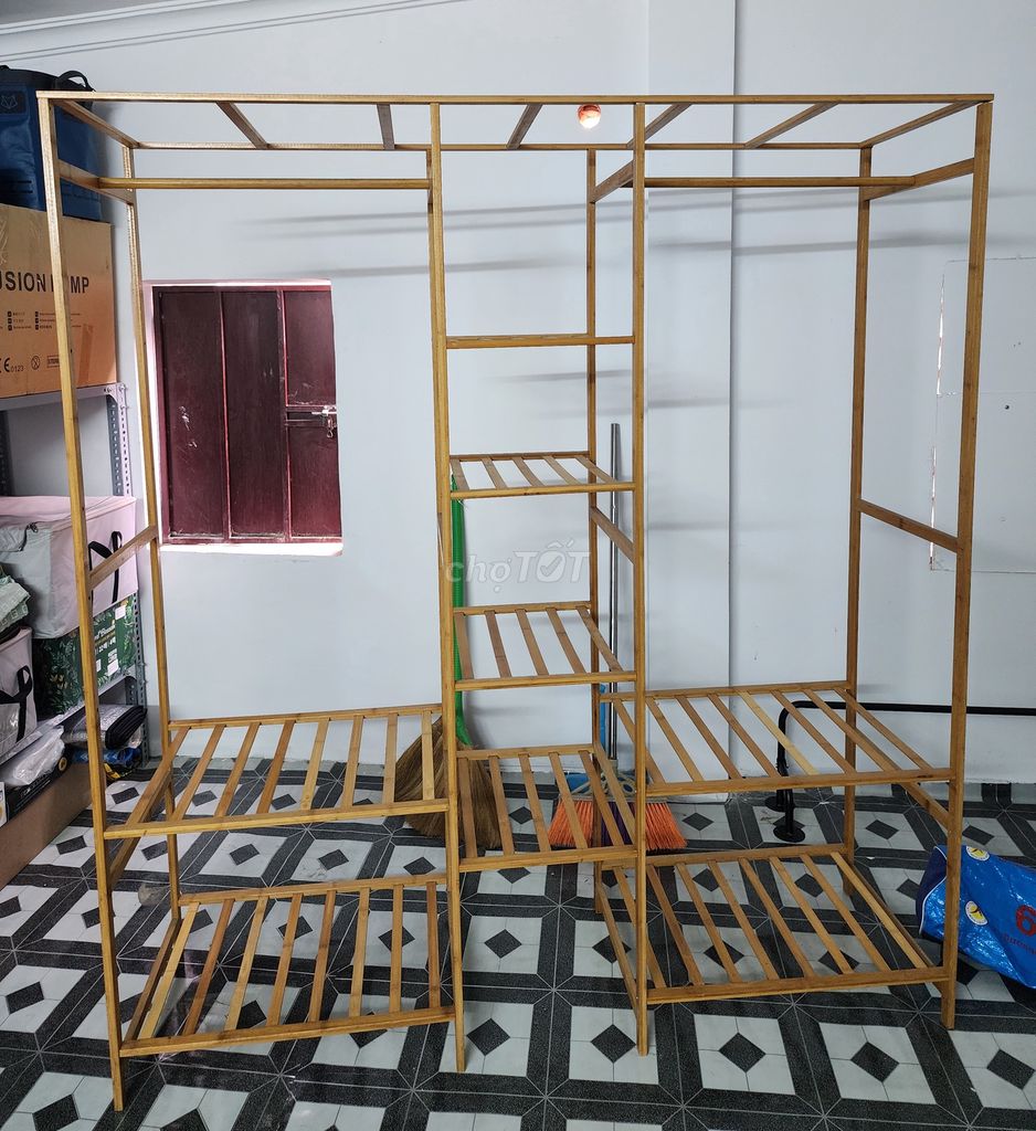 Tủ quần áo gỗ tre 170x140x40cm. Mua bán Tủ, kệ gia đình tại Thành phố Dĩ An Bình Dương được đăng bởi Thanh Tung Nguyen hình 1