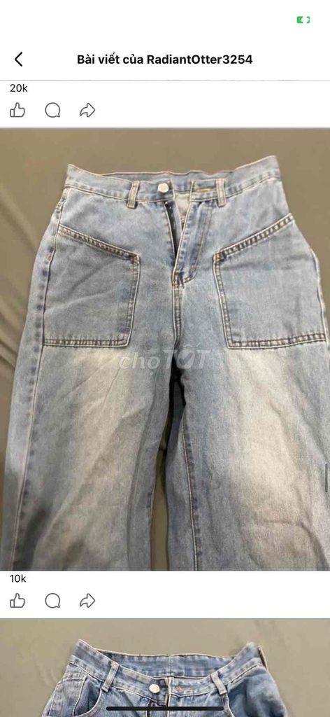 Quần jean nữ Vải jean Xanh nhạt size S-M. Mua bán Quần áo tại Thành phố Thủ Đức Tp Hồ Chí Minh được đăng bởi Đặng Ngân hình 1