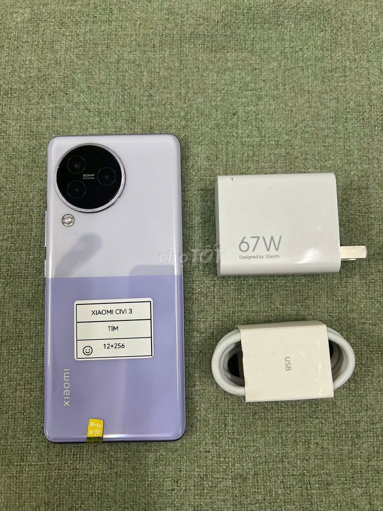 Xiaomi Civi 3 12/256 tím sạc ốp TRẢ GÓP - COD