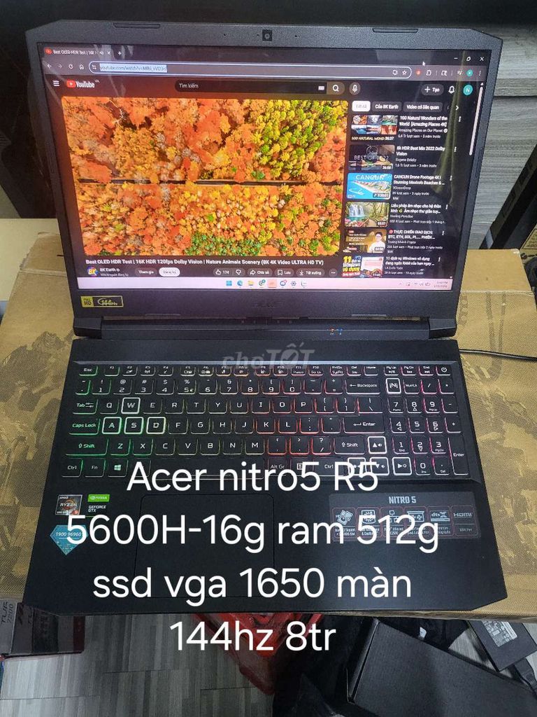 Acer Nitro 5 R5 5600H 16GB/512GB. Mua bán Laptop tại Quận Tân Phú Tp Hồ Chí Minh được đăng bởi Nguyễn Duy Nam hình 1