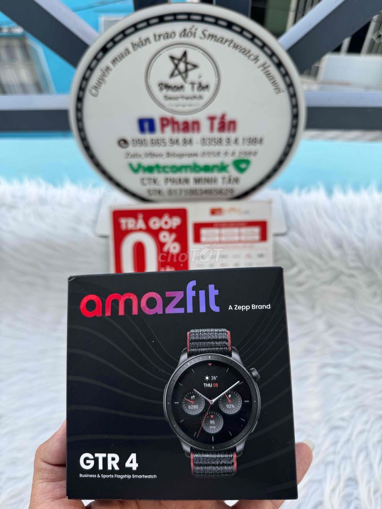 Amazfit Gtr4 black dây Nylon full box tầm 99%