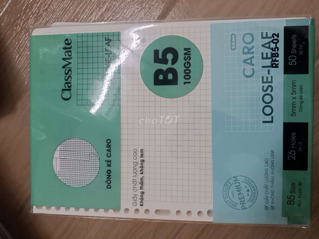 Giấy còng ClassMate B5 kẻ caro 100gms. Mua bán Đồ dùng văn phòng tại Quận Gò Vấp Tp Hồ Chí Minh được đăng bởi Nguyễn Mai hình 1
