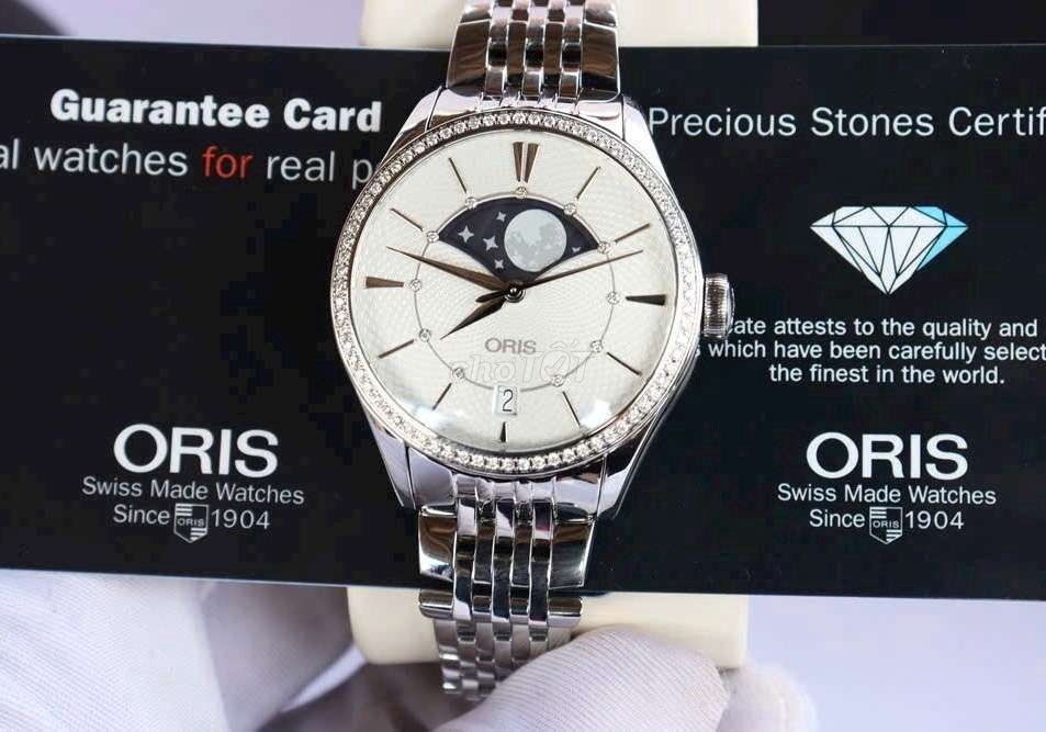 Oris Nữ Full kim cương lịch trăng sao tuyệt đẹp