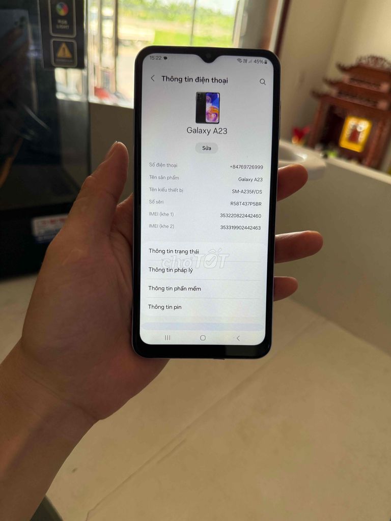 Samsung Galaxy A23 128GB Xanh nhạt. Mua bán Điện thoại tại Huyện Thuỷ Nguyên Hải Phòng được đăng bởi Hùng Nguyễn THP store hình 1