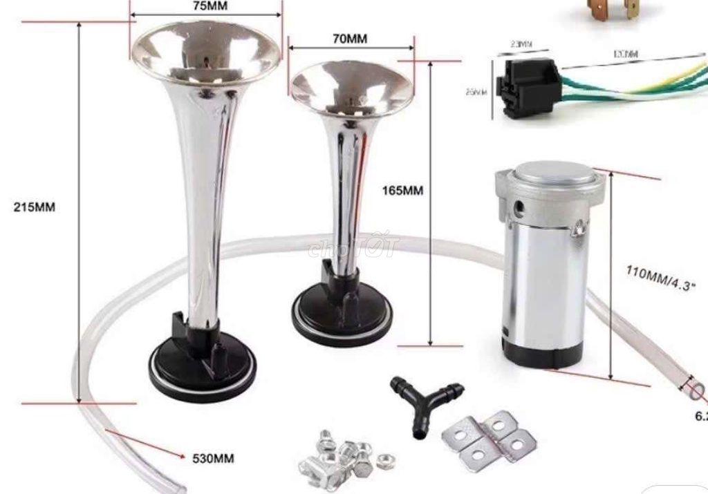 Kèn hơi điện 12v ôtô xe máy,3 bánh vang to xa hay. Mua bán Phụ tùng xe tại Quận Tân Bình Tp Hồ Chí Minh được đăng bởi  37A Hồng lạc phường 10 Quận Tân Bình  hình 2