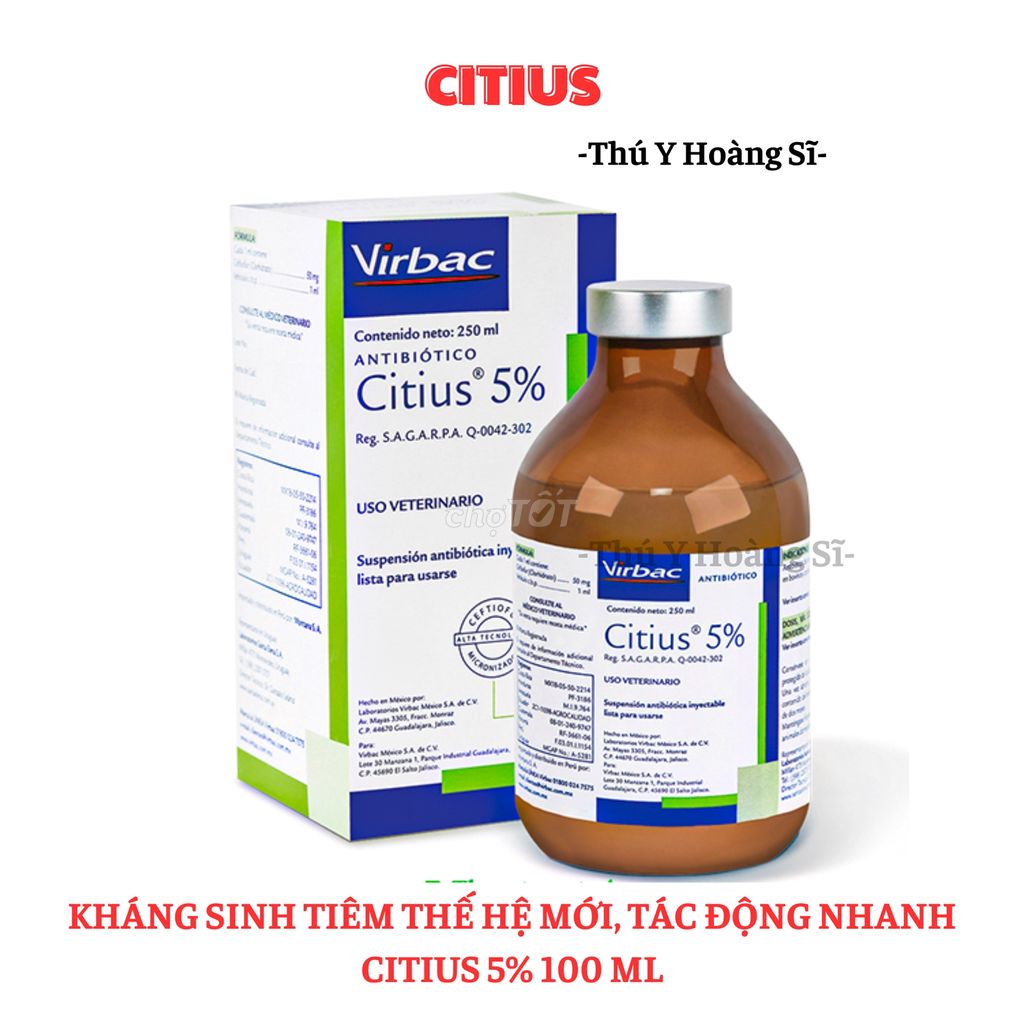 Kháng sinh tiêm thế hệ mới kết quả nhanh CITIUS 5%