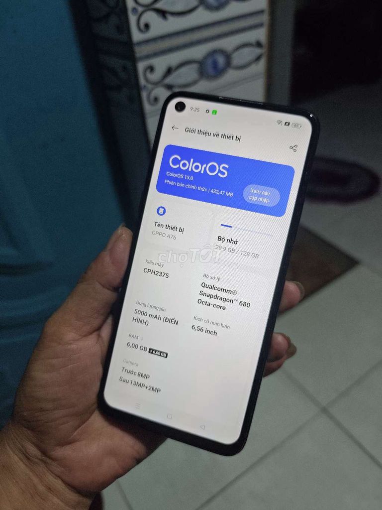OPPO A76 128GB Đen. Mua bán Điện thoại tại Thành phố Thuận An Bình Dương được đăng bởi Uy Tính Là Vàng  hình 1