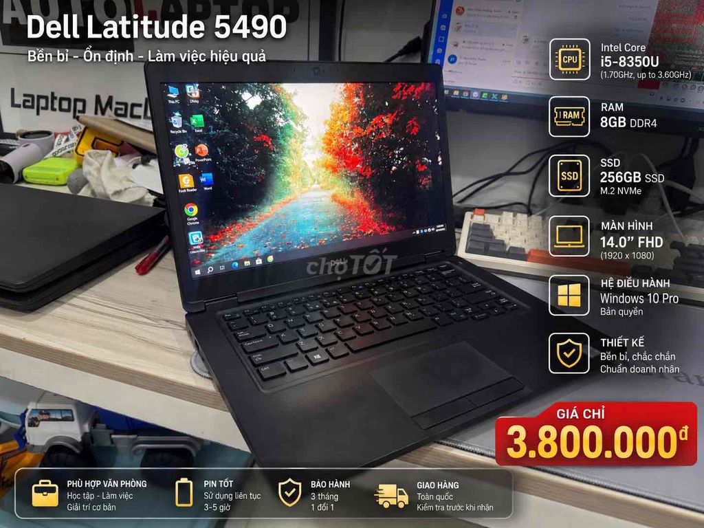 Dell Latitude 5490 i5 8350U 14 inch 8GB/256GB/FHD. Mua bán Laptop tại Quận Tân Bình Tp Hồ Chí Minh được đăng bởi Tân AutoLap hình 1