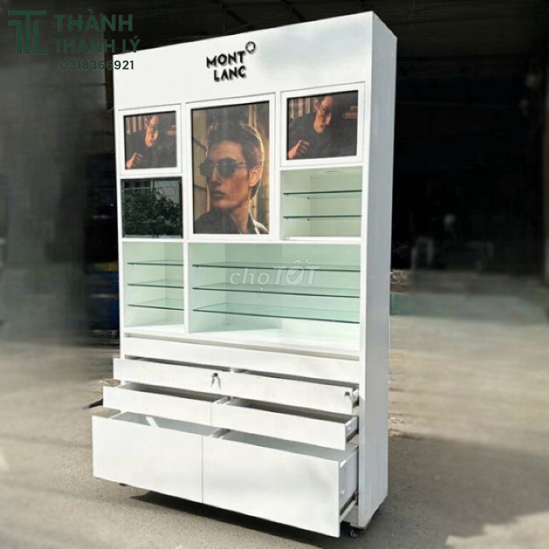 Kệ Trưng Bày Gỗ MDF 1m5 Đẹp 90%. Mua bán Tủ, kệ gia đình tại Quận Tân Phú Tp Hồ Chí Minh được đăng bởi Thành Thanh Lý  hình 1