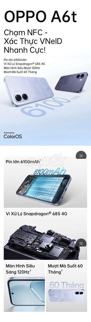 OPPO A6t 64GB Mới 99,9%. Mua bán Điện thoại tại Thành phố Tam Kỳ Quảng Nam được đăng bởi Chuẩn Bị Đặt Tên hình 1