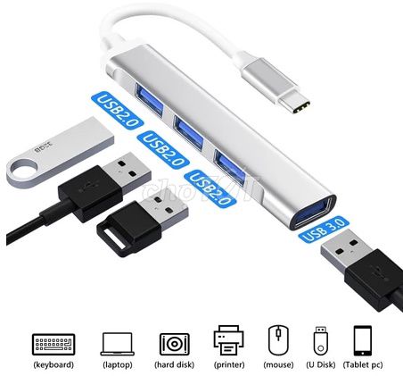 Bộ chia USB Type-C 3x USB 2.0, 1x USB 3.0. Mua bán Phụ kiện (Màn hình, Chuột...) tại Thành phố Nam Định Nam Định được đăng bởi nguyengiapcdm hình 1