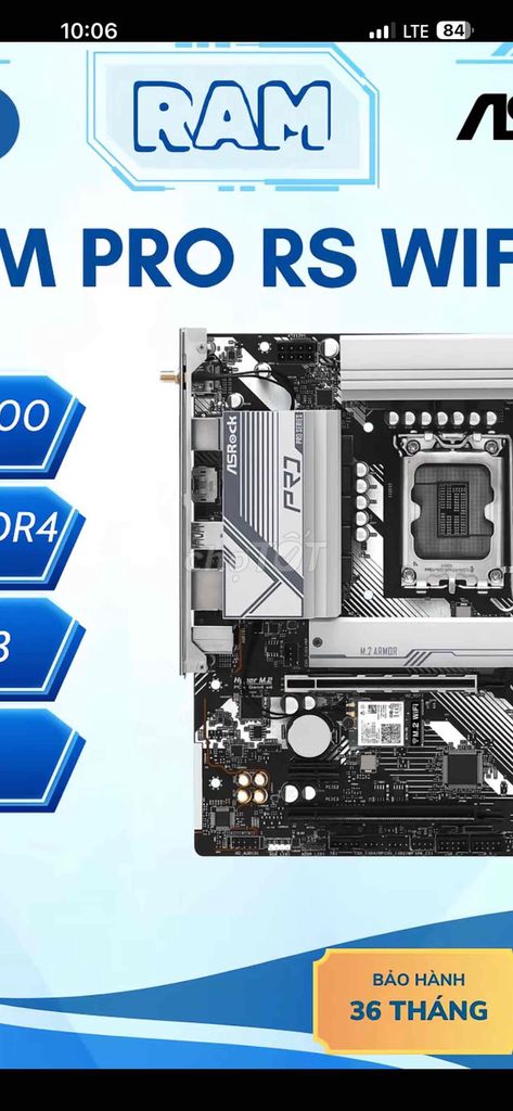 ASRock PRO RS WIFI LGA1700 DDR4 i5 14400F. Mua bán Linh kiện (RAM, Card...) tại Huyện Nhơn Trạch Đồng Nai được đăng bởi NGUYỄN TUẤN HẢI hình 1