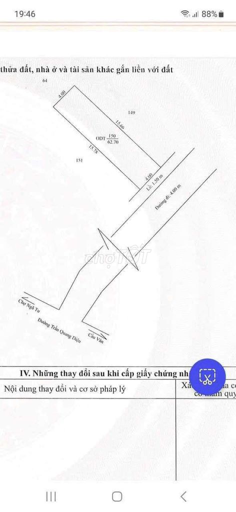 BÁN NỀN TĐC TRẦN QUANG DIỆU AN THỚI BÌNH THỦY GIÁ 1 TỶ 599