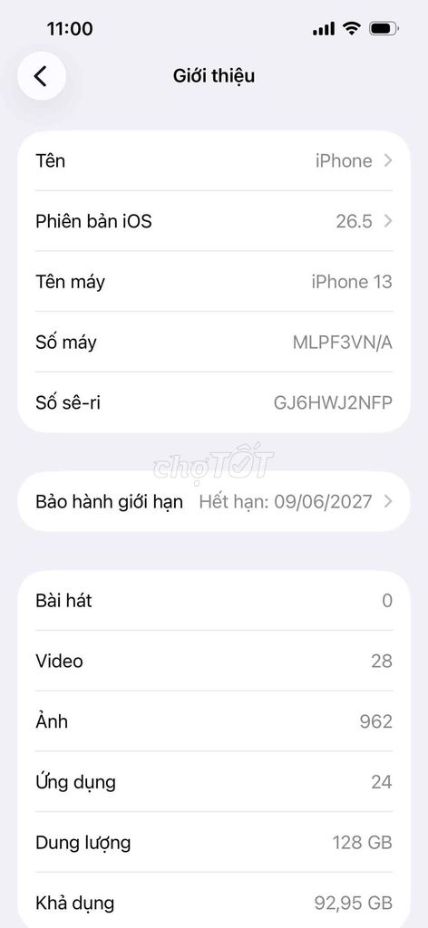 Apple iPhone 13 128GB Midnight Đã sử dụng. Mua bán Điện thoại tại Quận Sơn Trà Đà Nẵng được đăng bởi vinh hình 1
