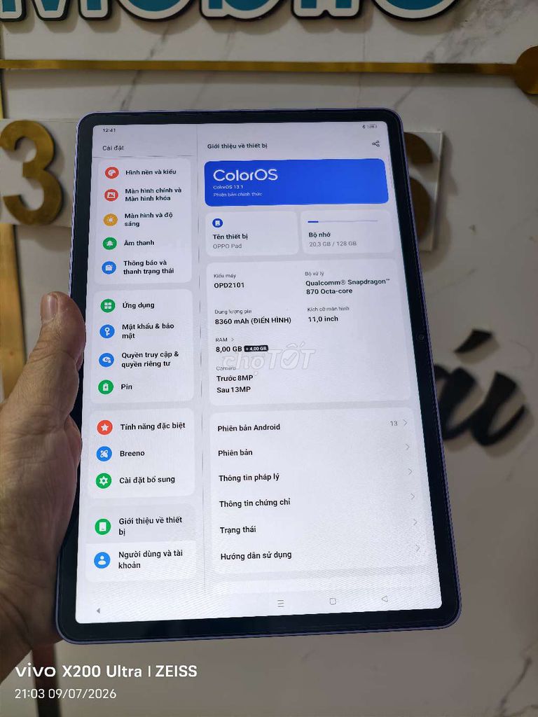 Oppo Pad Snapdragon 870 11 inch 8GB/128GB Tím. Mua bán Máy tính bảng tại Thành phố Dĩ An Bình Dương được đăng bởi Bùi Văn Kỷ hình 1