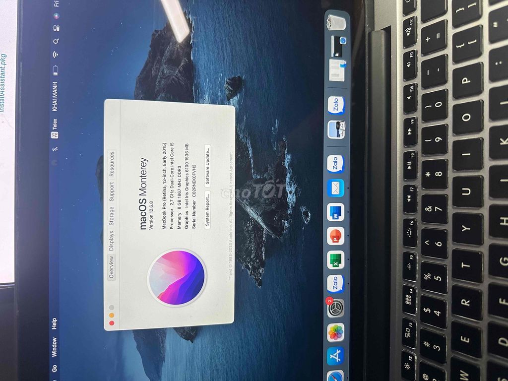 Macbook Pro 2015 logo táo sáng mới 95%