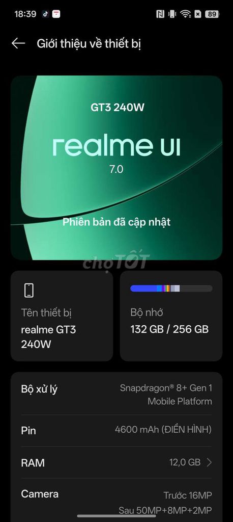 Realme GT Neo 5 256GB Đen. Mua bán Điện thoại tại Huyện Can Lộc Hà Tĩnh được đăng bởi Tên chưa cung cấp hình 1