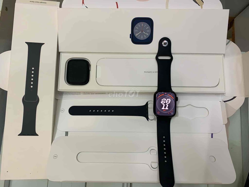 Bán đh apple watch sr8:45 Đen Likenew vna fullbox