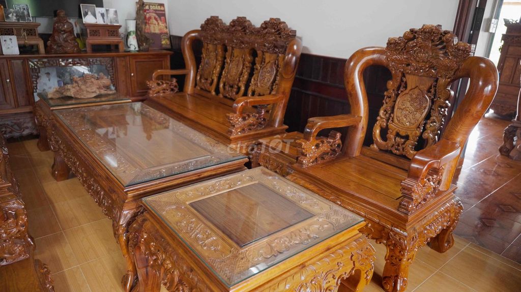 Bộ bàn ghế salon Tam nghê hương đá. Mua bán Bàn ghế tại Thị Xã Buôn Hồ Đắk Lắk được đăng bởi Dương  hình 1